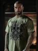 Oversized Axes and Skull Print T-shirt