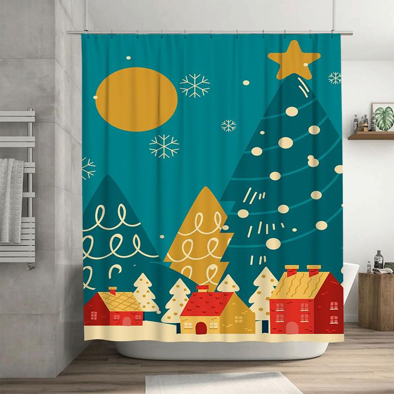 

Tuniu Charming Forest Animals Shower Curtain Cute Woodland Deer Fox Forest Backdrop For Bathroom Decor Kids Room W60H190(CM)-1 Pcs