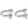 2pcs M18 Screw Pin Anchor Shackle 304 Stainless Steel Heavy Duty DShape Shackle for Chains Wirerope Lifting