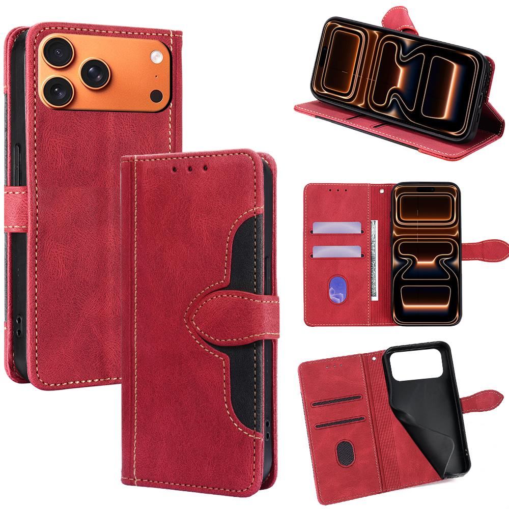 

For iPhone 17 Pro Max Case Leather Wallet Phone Cover with Straw Hat Magnetic Clasp