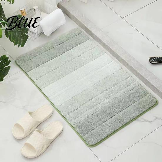 Washable Plush Floor Mat Water-absorbent Rug Quick Color Bathroom Mat Gradient Dry Absorbent Rug Anti-Slip