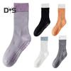 1 Pair Women Floor Socks Anti-slip Silicone Bottom Mid-tube No Odor Thickened Warm Solid Color High Elasticity Sweat-absorption Anti-shrink Sports