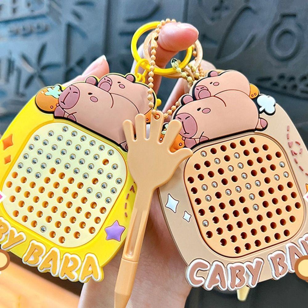 Decompression Capybara Drawing Board Keychain Hanging Schoolbag Pendant  for Kids Toys