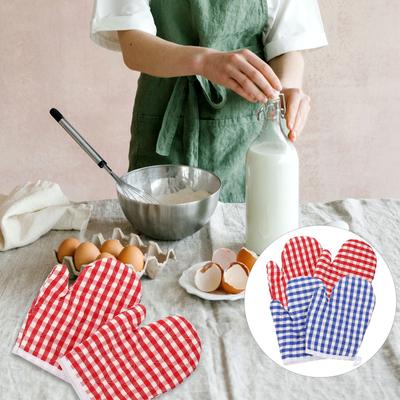 4 Stück Isolierhandschuhe Ofenhandschuhe Grillhandschuhe Kinder Küchenutensilien Rutschfest Polyester Isoliert Gitter Hitzeschutz
