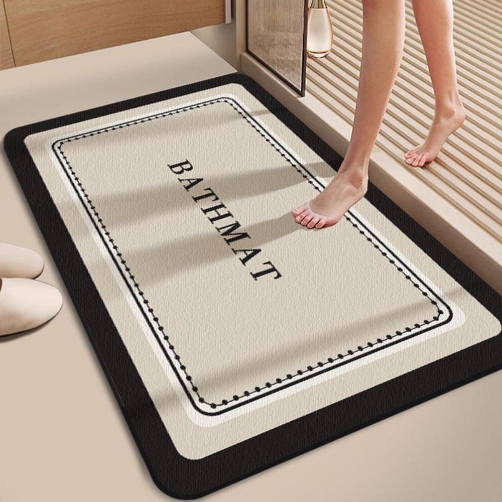Basit Baskılı Banyo Kalınlaştırma Matı Banyo Kaymaz Halılar Lavabo Küvet Kenarı Yer Halısı Duş Odası Paspası Hafızalı Köpük 3D Ped