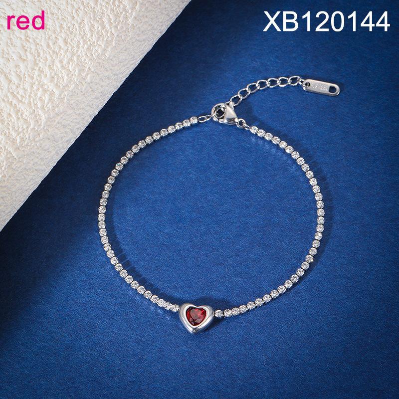 Fashion Love Heart Zircon Jewelry Set, Stainless Steel Necklace Bracelet Stud Earrings, Luxury Versatile Women's Jewelry Bulk