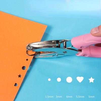 Papír s volnými listy Ruční děrovač Matal Round Hear Hvězdicový děrovač Papír Scrapbooking DIY Děrovač Děrování Perforovací stroj