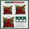 Christmas Bishop Poinsettia Pillowcase Bedroom Sofa Cushion Cover 100% Polyester Living Room Cushion Pillowcase Home Decor