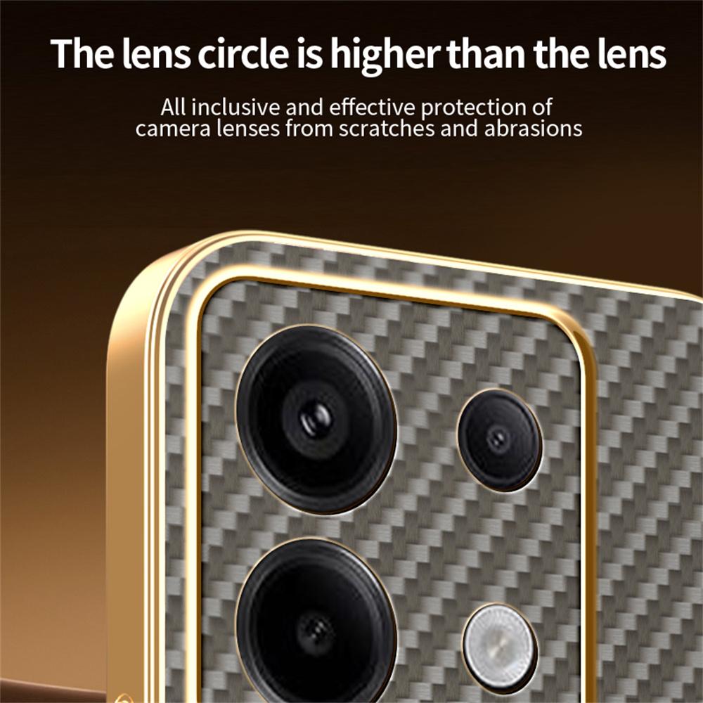 Handyhülle für Xiaomi Redmi Note 13 Pro 5G/Poco X6 5G/X6 Neo 5G, elektroplattierte TPU-Rückseite mit Kohlefaserstruktur