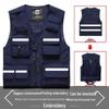 Custom Logo Men's Outdoor Multi-Pocket Volunteer Fishing Vest, Plus Size Available