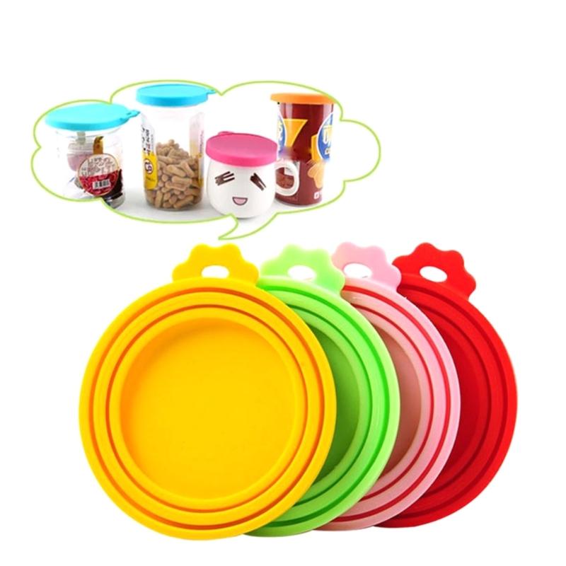 3-in-1 Reusable Silicone Dog Cat Canned Lid Portable Food Sealer Pet Food Cover Fresh Food Cover Cans Pet Accessories