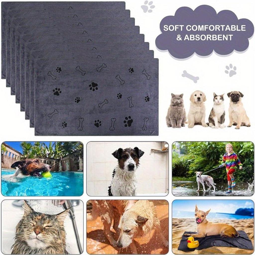 Quick-Dry Large Pet Bath Towel - Soft & Absorbent for Dogs & Cats, Ideal Gift for Pet Lovers