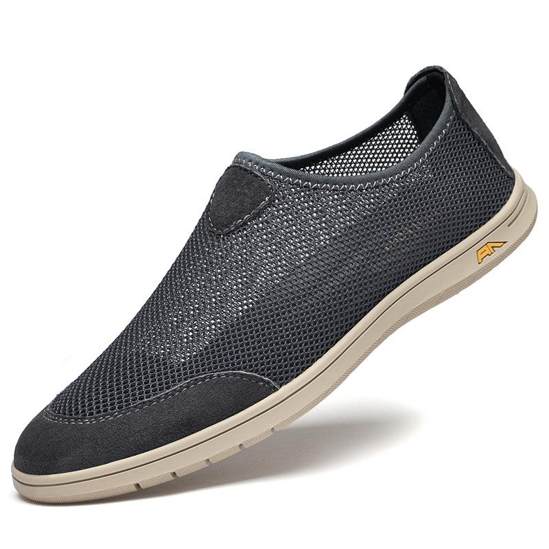 

Men s shoes mesh shoes men s breathable men s shoes thin mesh men s running sports shoes men s soft-soled monk shoes meditation 45 сірий колір