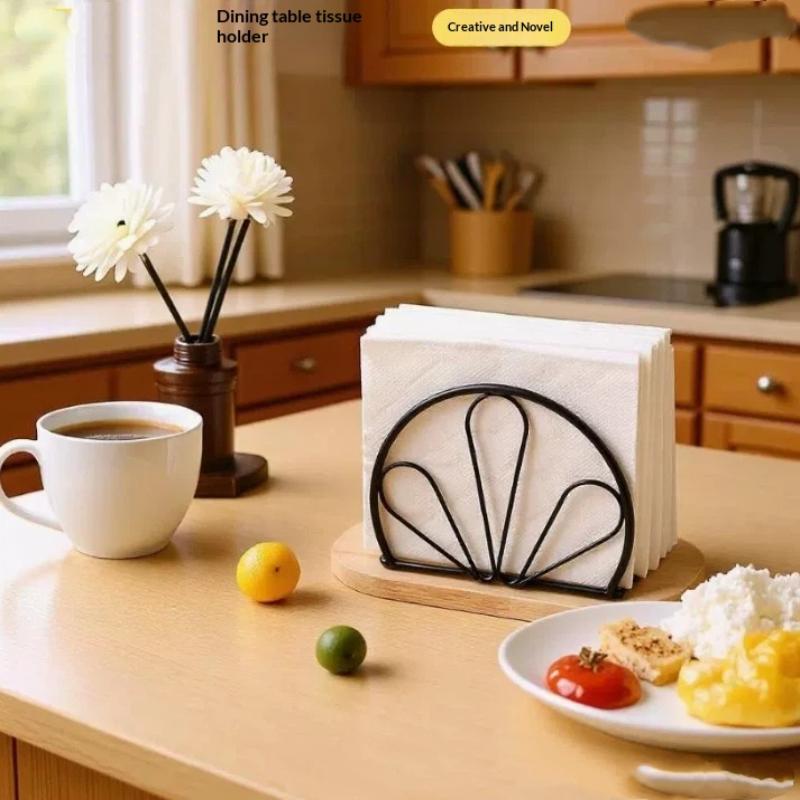 Creative Elegant Metal Cartoon Pattern Napkin Holder Paper Drawer Storage Bracket Organizer Dining Tabletop Accessory