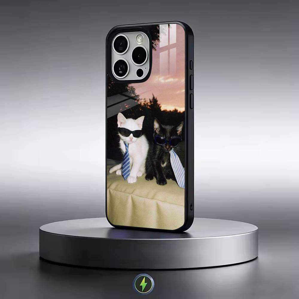 Funny C-Cute Cat Phone Case For iPhone17,16,15,14,13,12,11 Plus,Pro Magnetic For Magsafe Wireless Charging