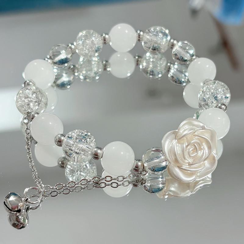 

New camellia bell bracelet high value niche design ins beads for birthday