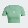 Adidas Originals Essentials Ribbed Crop T-Shirt Women Tops Light-Green IY9665
