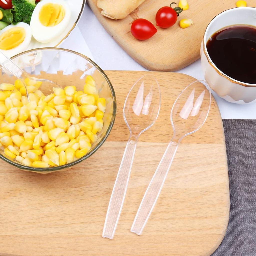 Plastic Spoon Party Tableware Plastic Cutlery Reusable Plastic Spoon Party Cutlery (Pack Of 100)