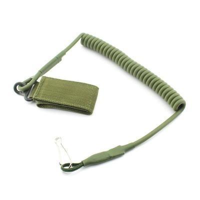 Universal Retractable Anti Lost Steel Wire Spring Tactical Waist Hanging Gun Lanyard