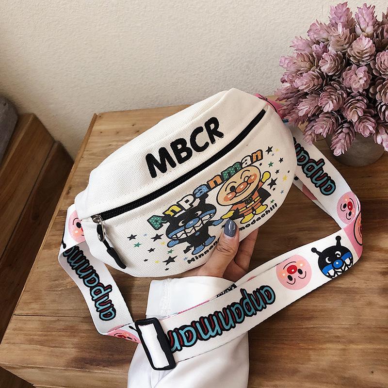 ins breast bag female Korean version student foreign style girl broadband shoulder messenger bag fashion canvas fanny pack