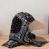 Women's UV Protection Straw Hat with Integrated Headscarf & Neck Cover for Outdoor Cycling & Travel