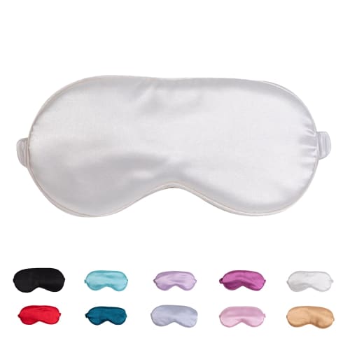 Silk Eye Mask for Sleeping, Ultra-Lightweight, Breathable, Comfortable for Winter, Light-Blocking, Washable, Unisex, Breathable, Stylish, White