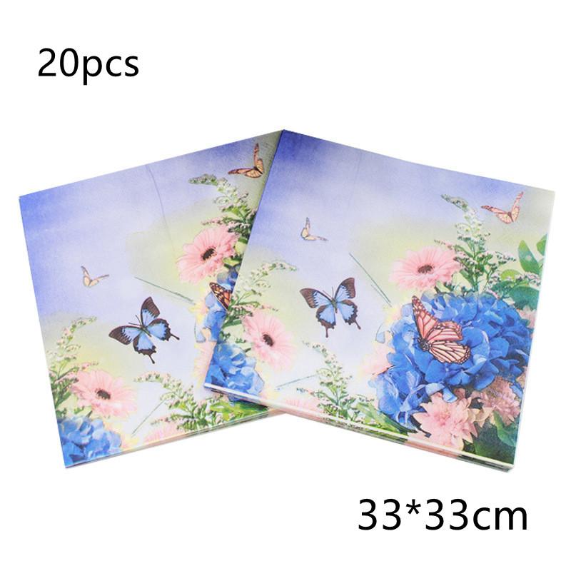 20 Stück bedruckte Servietten Papier Decoupage Taschentücher Blumen Hochzeit Geburtstag DIY Dekoration Schreibtisch Dekoration Servietten
