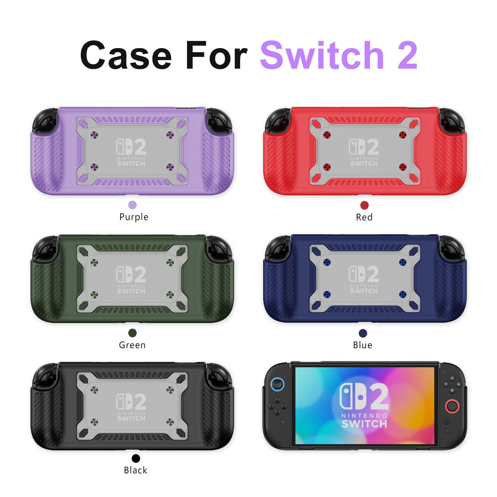 Cross-border switch2 protective case with bracket card slot split for Nintendo switch game console protective case Switch 2 (game console case-without card slot) чёрный