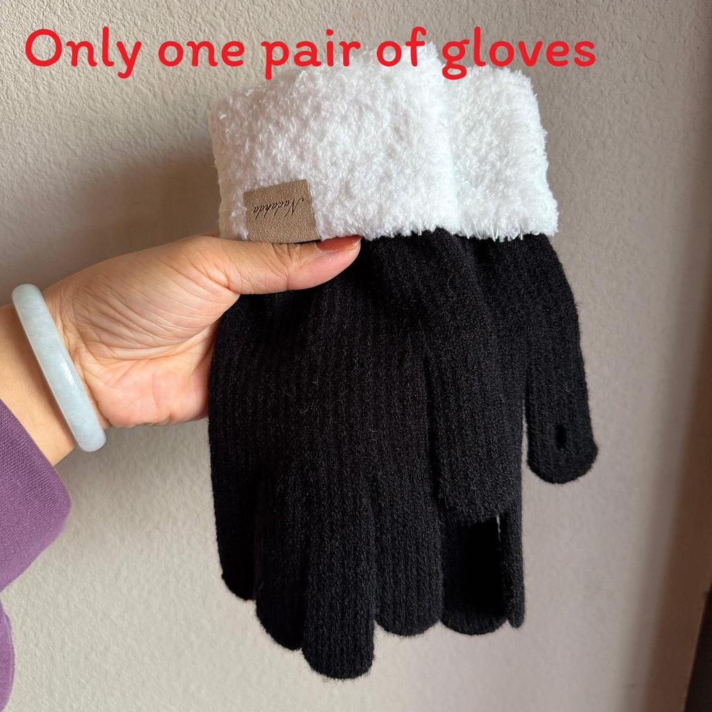 Pletené rukavice na kolo Teplé palčáky s dotykovým displejem Pro zimní venkovní použití Muži Ženy