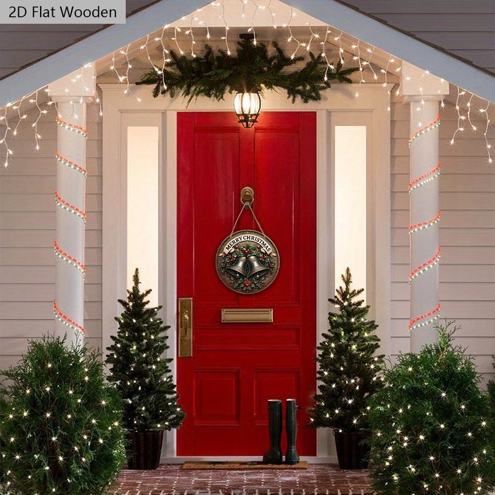 Retro Wooden Christmas Sign with Merry Christmas - Navidad Sign for Front Door Wall Hanging Decor - Ideal Christmas Decoration