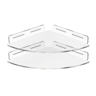 Practical Adhesive Shower Shelves Set of 2 Bathroom Floating Shelf Acrylic Bathroom Organizers for Tile Walls