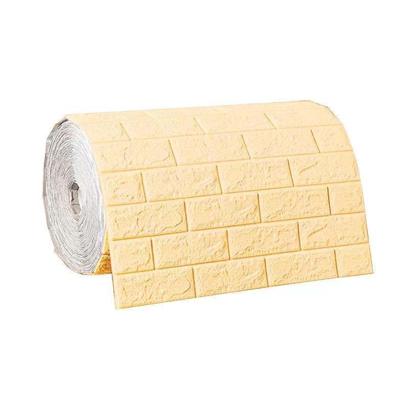 70Cmx5M 3D Brick Pattern Wall Sticker Self-Adhesive Panel Water-Repellent Living Room Wall Cover Home Ornament