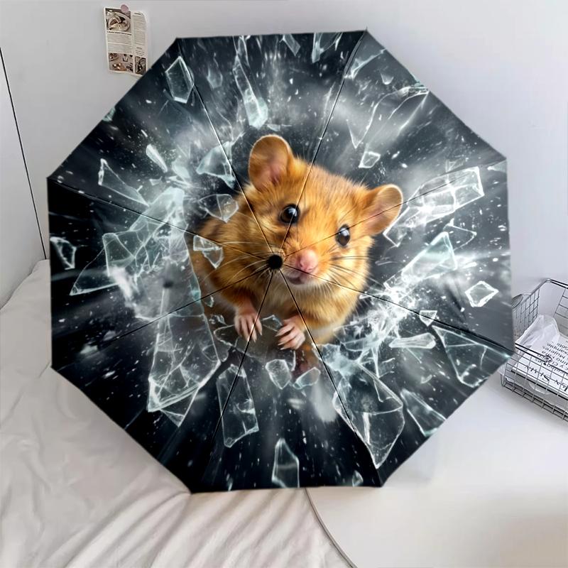 

1 PC Automatic Folding Umbrella - Cute Pets Pattern, Portable & Foldable Design with 8 Ribs, Christmas Birthday Gifts