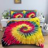 Three-Piece 3D Digital Printing Rainbow Color Striped Quilt Set Three-Piece Bedding