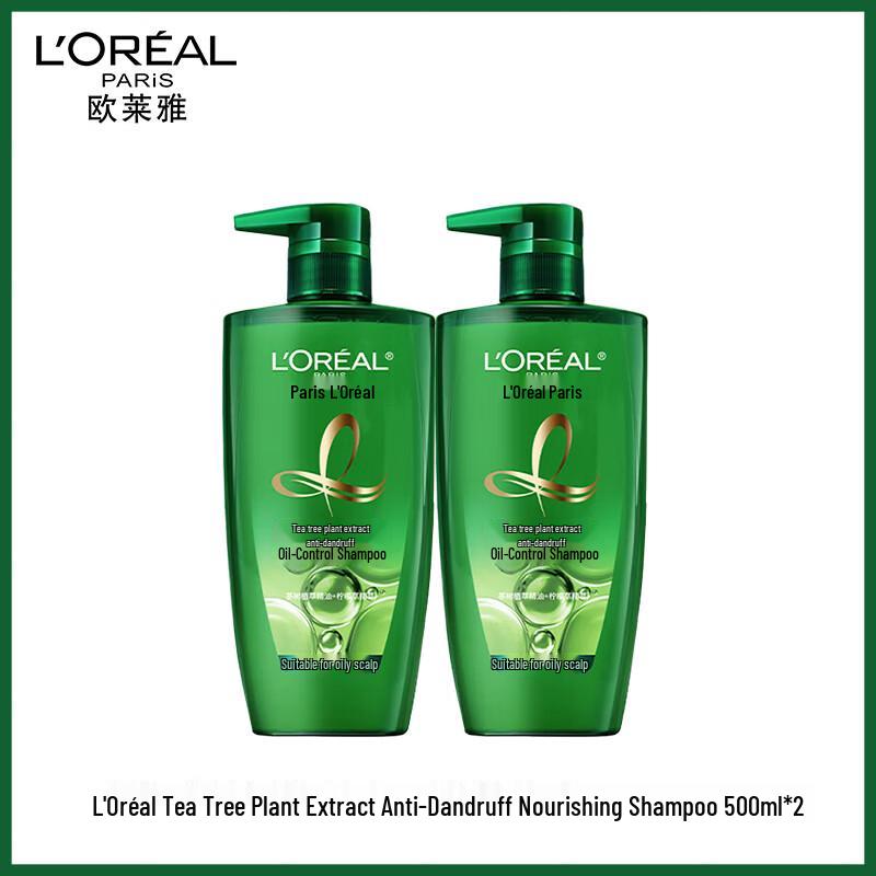 L Oréal Tea Tree Purifying Anti-Dandruff Shampoo (2 x 500ml)