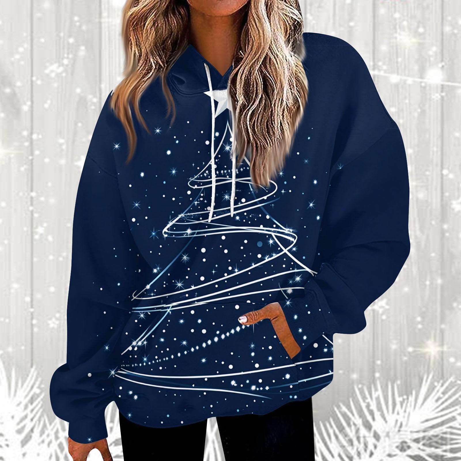 

Женская мода, повседневный универсальный повседневный топ с v-образным вырезом и длинными рукавами с принтом XXXL синий