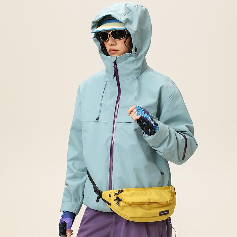 Unisex Outdoor Hiking Jacket With Removable Hood Windproof Breathable Waterproof Shell Winter Trekking Mountaineering