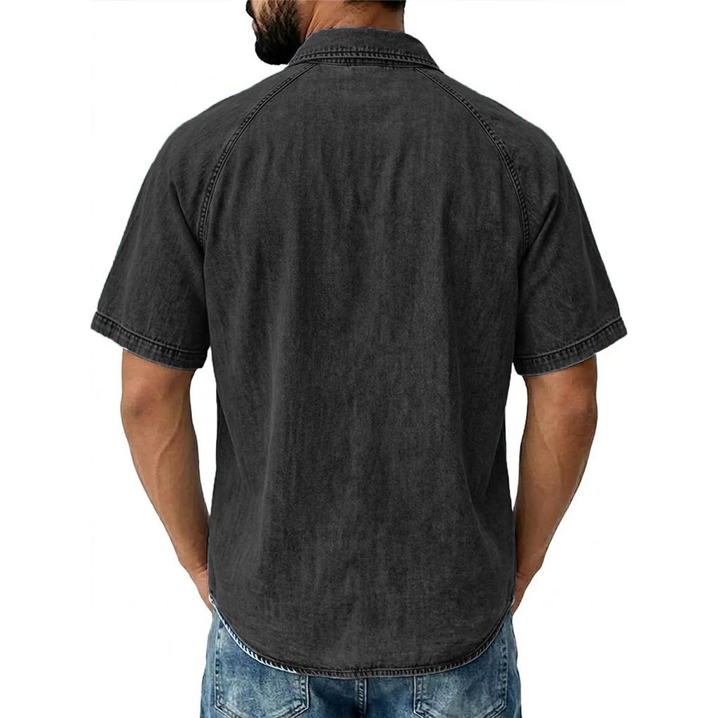 Men’s Summer Short Sleeve Button Front Casual Shirt with Chest Pocket Relaxed Fit Lightweight Open Cardigan Top