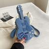 Large Capacity Denim Canvas Bag Y2k Jeans Messenger Bag Simple Guitar Crossbody Bag  Girl