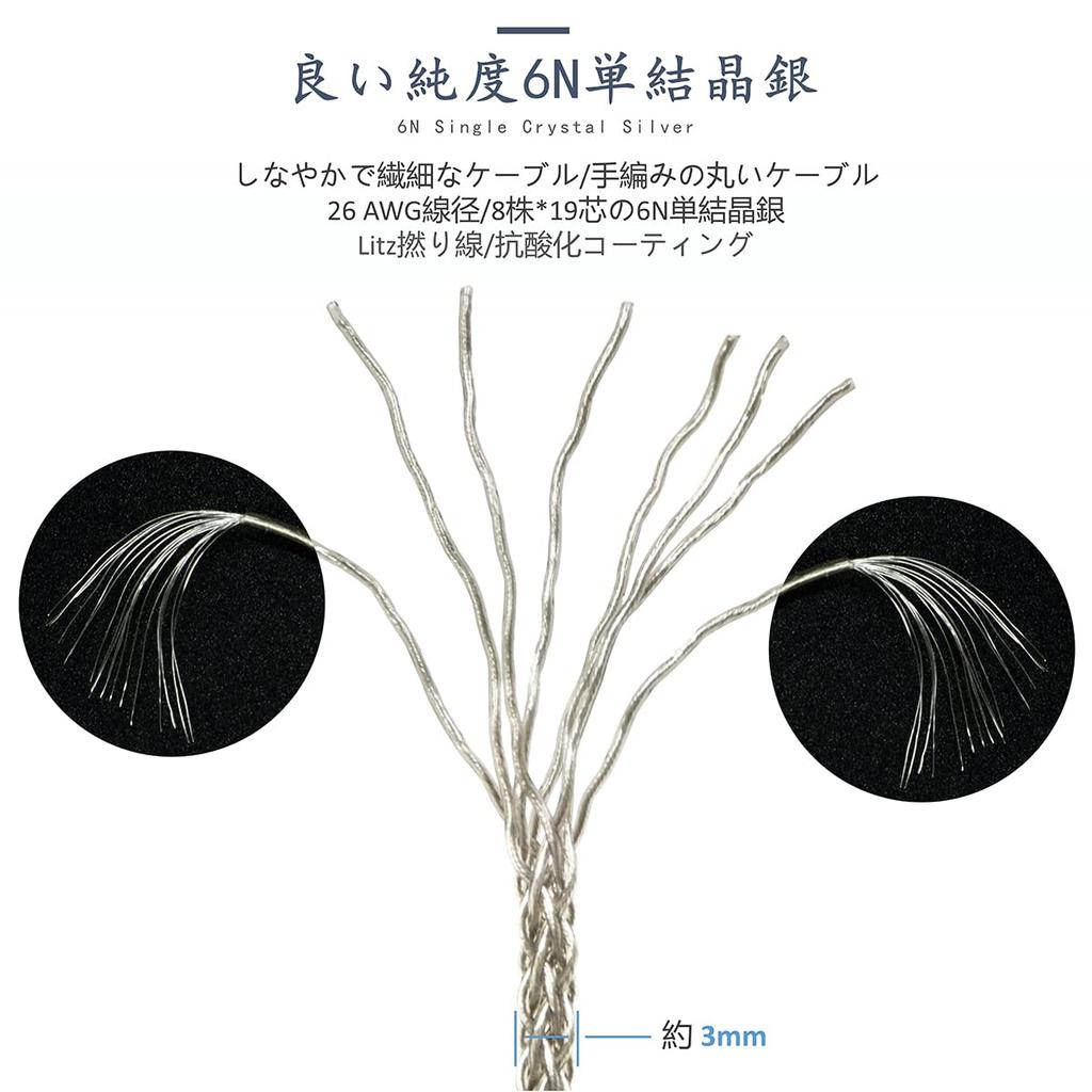 GUCraftsman 6N Monocrystalline Silver Headphone Cable Compatible with 4Pin Focal Utopia Upgrade/Replacement XLR/4.4mm/2.5mm (4.4mm Plug)