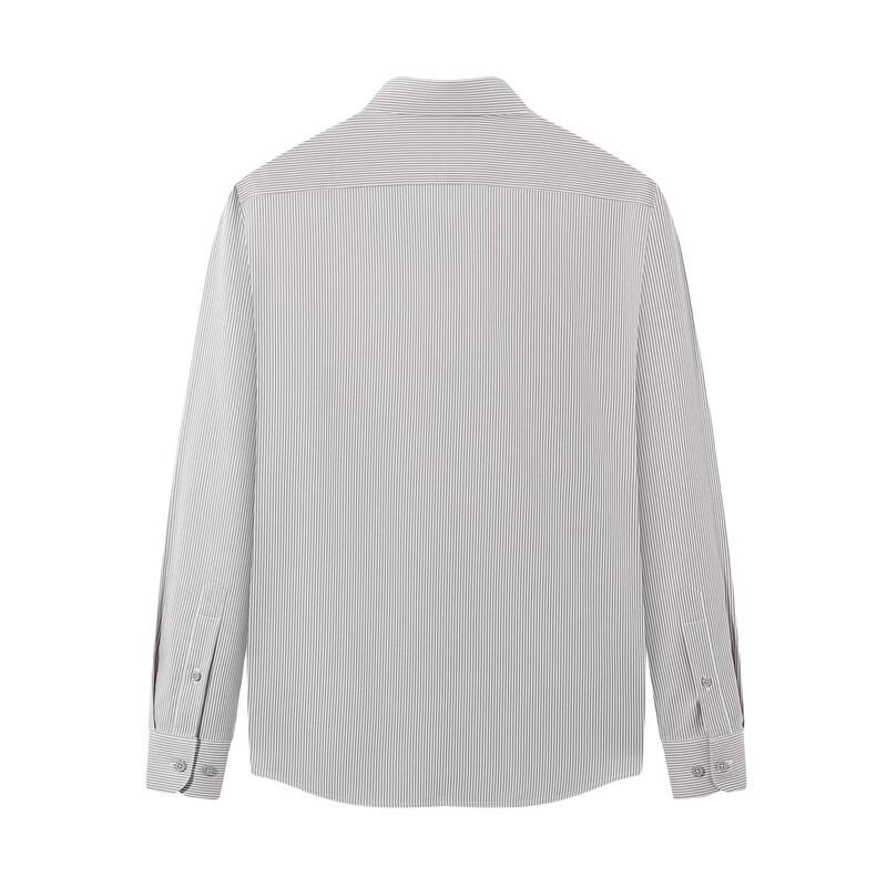 Qipai Men's Seamless Striped Business Casual Long-Sleeve Shirt