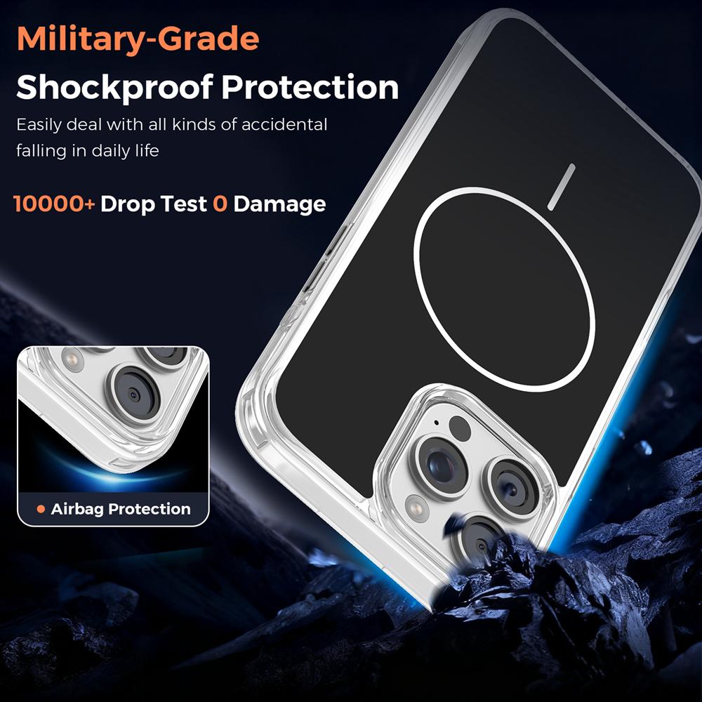 KEYSION Luxury Magnetic Case for MagSafe for iPhone 14 15 16 Pro Max Soft TPU+PC Wireless Charging Shockproof Phone Back Cover