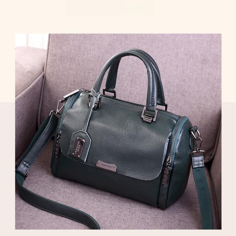 

2025 Новая модная деловая повседневная ретро-портативная сумка через плечо Boston с несколькими отделениями, противоугонная женская сумка на молнии 28cm*15cm*20cm зелёный