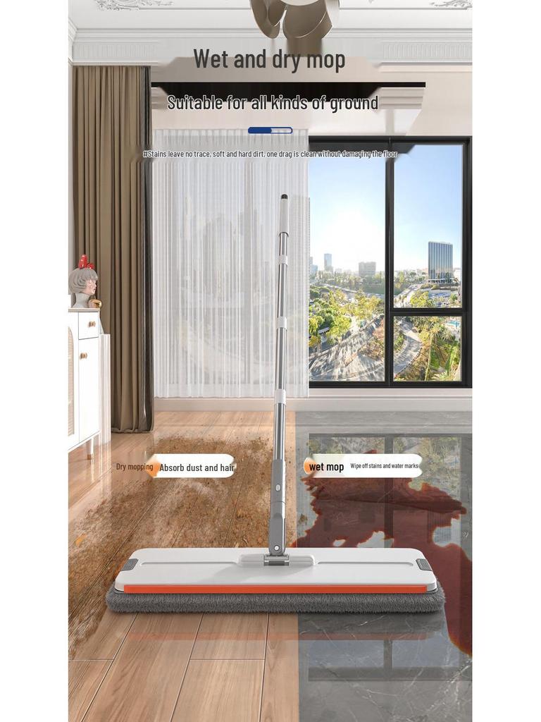 2023 Hands-Free Flat Mop with Squeegee – One-Wipe Clean for Your Home