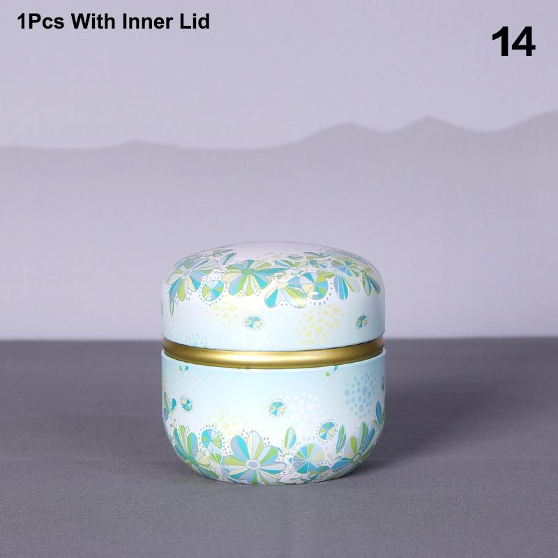 Tea Caddy Tea Box Containers Candle Cans Coffee Candy Snacks Sealed Iron Jars Floral Pattern Small Portable Storage Boxes