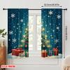 2pcs,2D Plane Printing Popular Curtain Panels Christmas Tree Gifts Snowflakes_a Versatile Fabric (without Rod) Gifts for