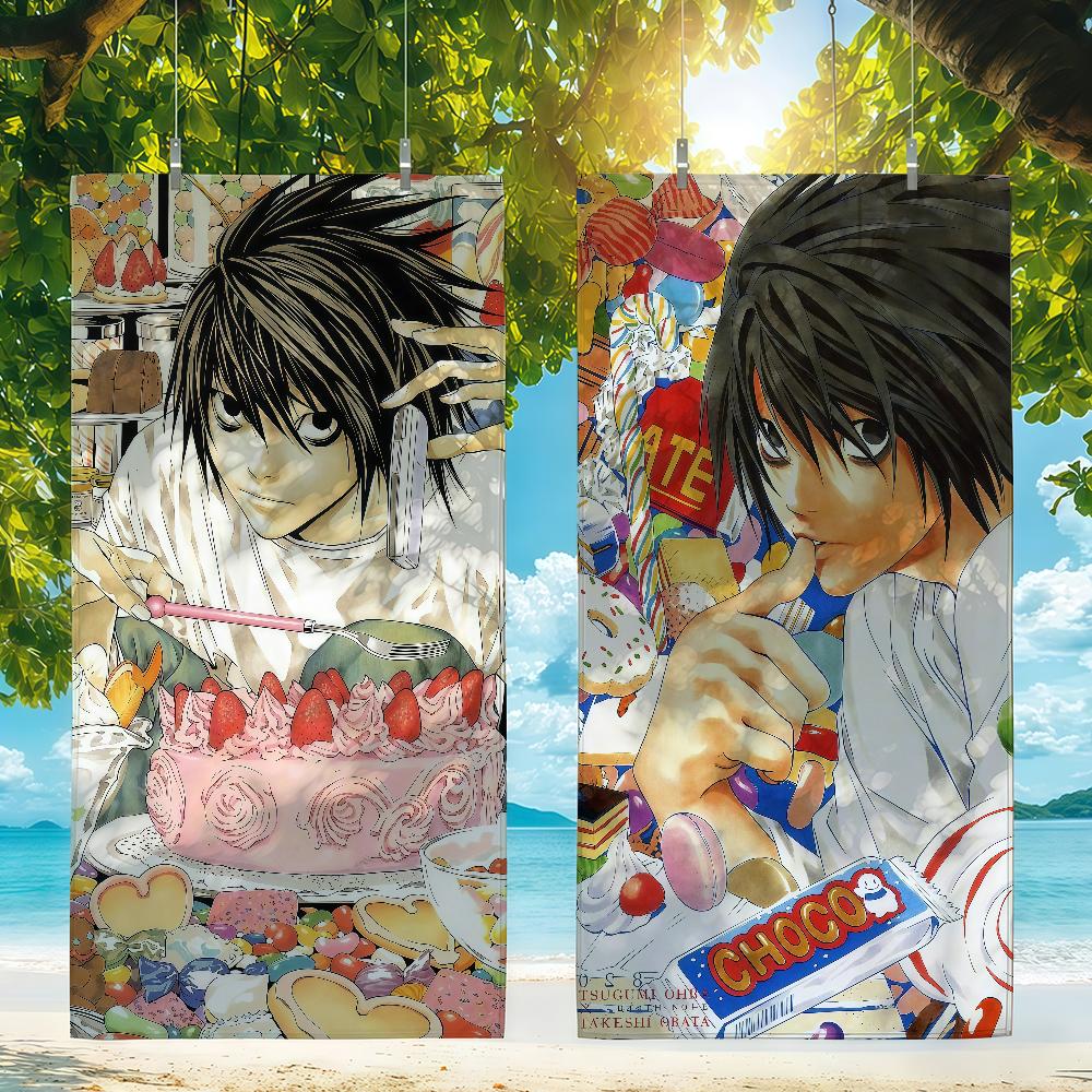 Anime Death Note L Towel Quick Drying Beach Towels Are Suitable For Swimming Pools Camping Yoga And The Gym