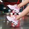Men's/Women's /Kids Roller Roller Shoes 4-wheel Deformation Shoes Roller Skates Adult Rechargeable LuminousSkating Shoes