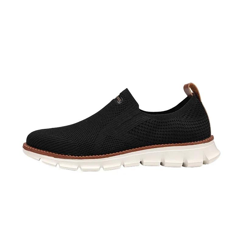 Fashionable Lightweight Leather Casual Shoes All Seasons Durable Walk Resistant Work Antiskid Comfortable Flat Shoes For Men