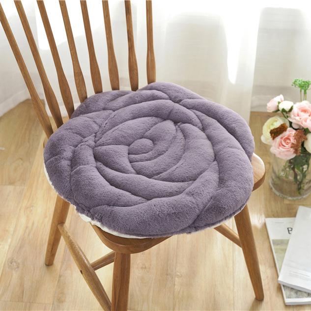 Plush Rose Thick Quilted Chair Cushion Office Home Dining Chair